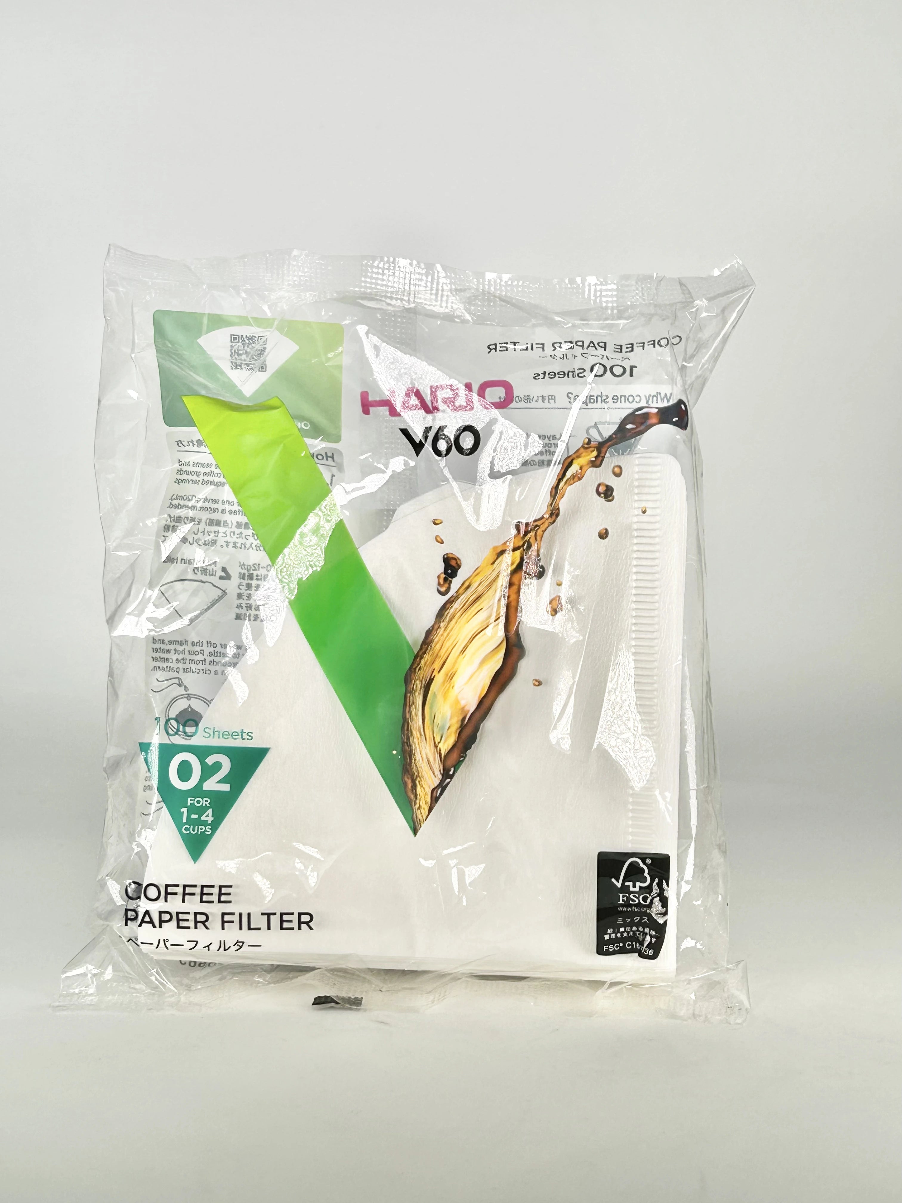 FILTRO DE PAPEL HARIO V60 02 - 100 UNIDADES